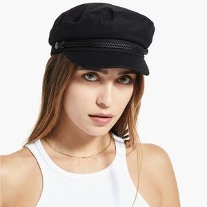Brixton Black Fiddler Cap with Braided Band